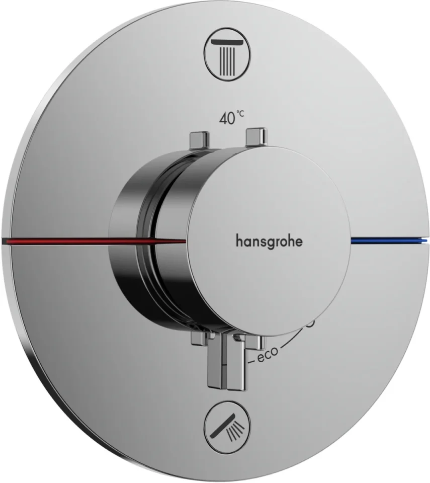 Hansgrohe Showerselect Com.s Therm.con.chrome Chrome detail view - Image 1