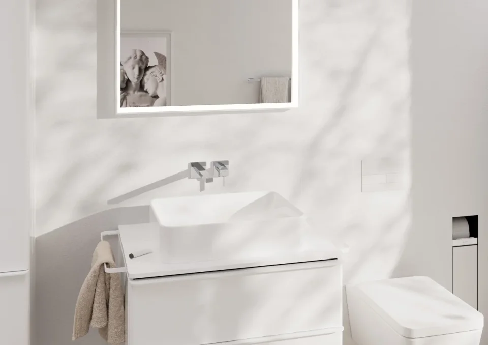 Hansgrohe Tecturis E 2h Bas.mix Conc.225mmchrome detail view - Image 1