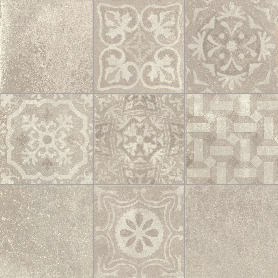 European Tiles Cemento BEIGE DECORE' 60 X 60 Rectified Matte Tile detail view - Image 9
