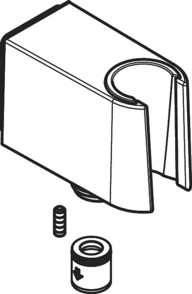 Hansgrohe Fixfit E Porter Pl Shower Holder Mb Matt Black detail view - Image 2