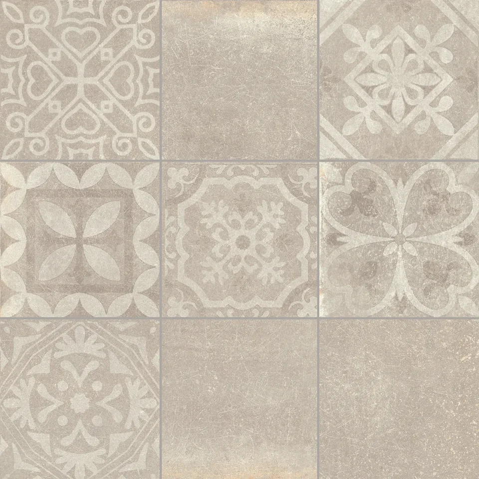 European Tiles Cemento BEIGE DECORE' 60 X 60 Rectified Matte Tile detail view - Image 11