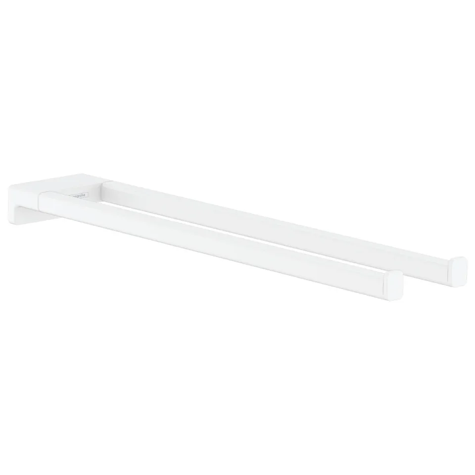 Hansgrohe Addstoris Towel Holder Twin-hand.mw Matt White detail view - Image 1
