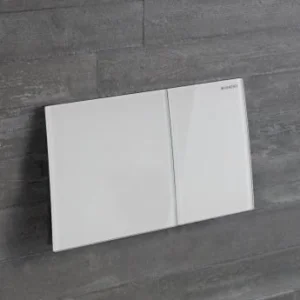 Geberit Sigma70 Square Flush Plate For Dual Flush - Glass - White