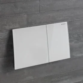 Geberit Sigma70 Square Flush Plate For Dual Flush - Glass - White