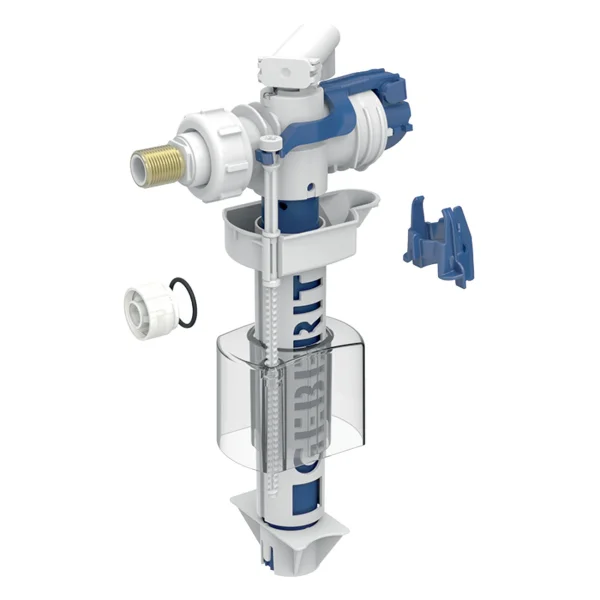 Geberit Type 380ag Fill Valve - 3/8" Lateral Supply Connection - Brass Nipple (244.595.00.1)