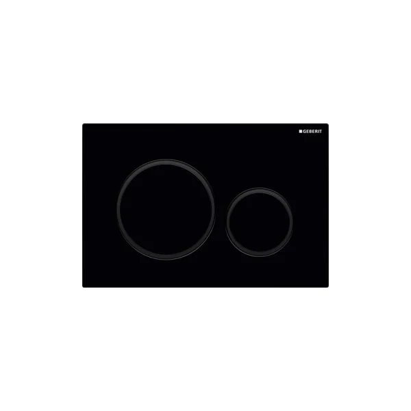 Geberit Sigma20 Round Flush Plate For Dual Flush - Black With Matt Black Detail