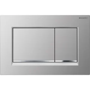 Geberit Sigma30 Square Flush Plate For Dual Flush - Matt Chrome With Gloss Chrome Detail