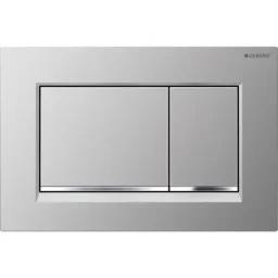 Geberit Sigma30 Square Flush Plate For Dual Flush - Matt Chrome With Gloss Chrome Detail