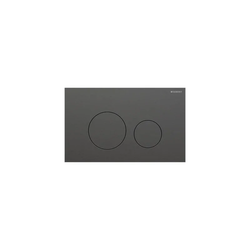 Geberit Sigma40 Dual Round Flush Plate Black Chrome detail view - Image 2
