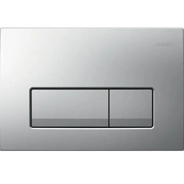 Geberit Delta50 Square Flush Plate For Dual Flush - Matt Chrome detail view - Image 1