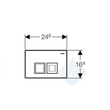Geberit Delta35 Square Flush Plate For Dual Flush - Matt Chrome detail view - Image 2