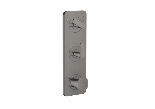 Axor Citterio C Thermostatic Module 380/120 For Concealed Installation With Plate For 2 Functions Polished Black Chrome