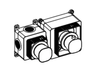 Ava Purity 2 Way 2 Handle Thermostatic Valve W/flanges 3.0 - Brushed Black detail view - Image 2