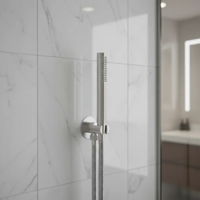 Ava Hand Shower Integrated Round Wall Outlet, Hose & Hand Shower 3.0 - Polished Stainless Steel detail view - Image 4