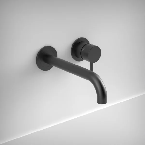 Ava Trend 2 Hole Wall Mounted Basin Mixer W/ Flanges 3.0 - Brushed Black