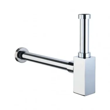 AVA Designer Square Bottle Trap Polished Chrome