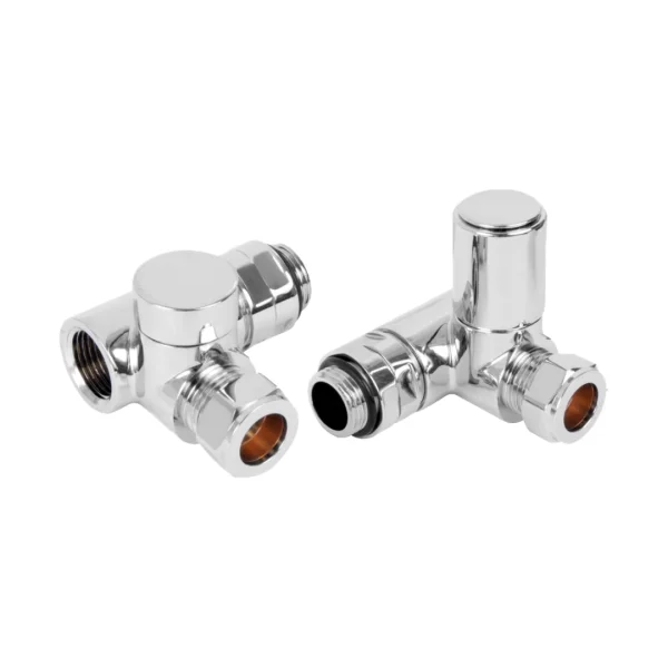 Ava Dual Fuel Corner 1/2 Radiator Valve Polished Chrome