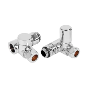 Ava Dual Fuel Corner 1/2 Radiator Valve Polished Chrome