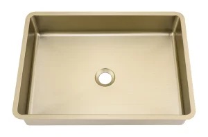Ava Square Stainless Steel Undermounted Basin 490x340 Brushed Brass
