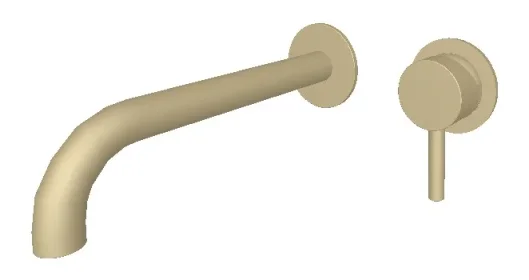 Ava Trend 2 Hole Wall Mounted Bath Mixer 3.0 - Brushed Brass detail view - Image 3