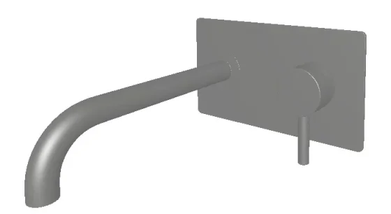 Ava Trend 2 Hole Wall Mounted Bath Mixer W/ Backplate 3.0 - Polished Stainless Steel product image - Image 1