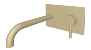 Ava Trend 2 Hole Wall Mounted Bath Mixer W/ Backplate 3.0 - Brushed Brass