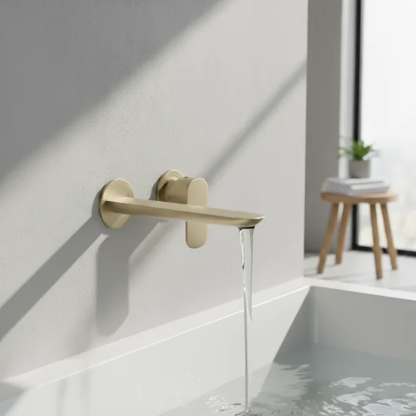 Ava Purity 2 Hole Wall Mounted Bath Mixer 3.0 - Brushed Brass