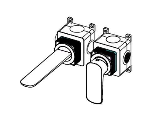 Ava Purity 2 Hole Wall Mounted Bath Mixer 3.0 - Brushed Brass