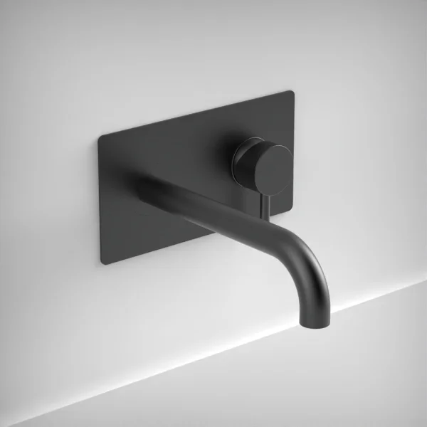Ava Trend 2 Hole Wall Mounted Basin Mixer With Back Plate 3.0 - Brushed Black
