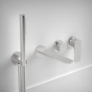 Ava Purity Thermostatic 4 Hole Wall Mounted Bath Shower Mixer 3.0 - Brushed Stainless Steel