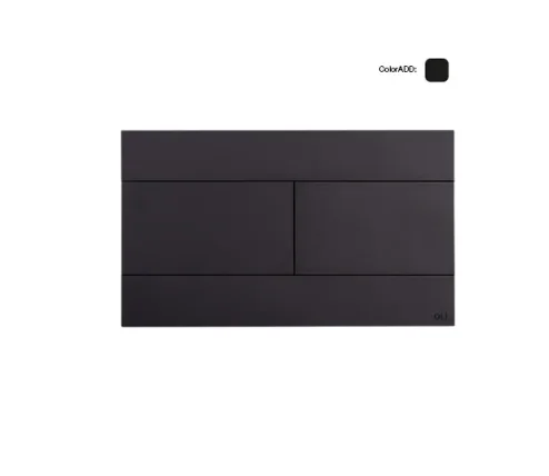 Oli Slim Mechanical Dual Flush Plate Matt Black TD product image - Image 1