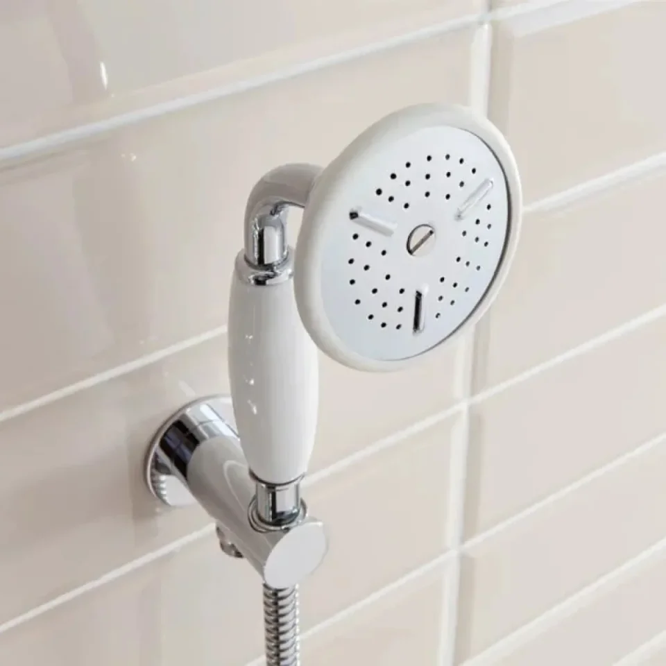 Crosswater Belgravia Handset, Wall Outlet & Hose Chrome detail view - Image 5