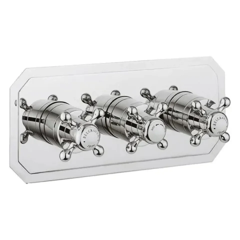 Crosswater Belgravia 3 Handle Trimset (must be paired with WLBP3001RC_V2) Chrome Crosshead detail view - Image 2