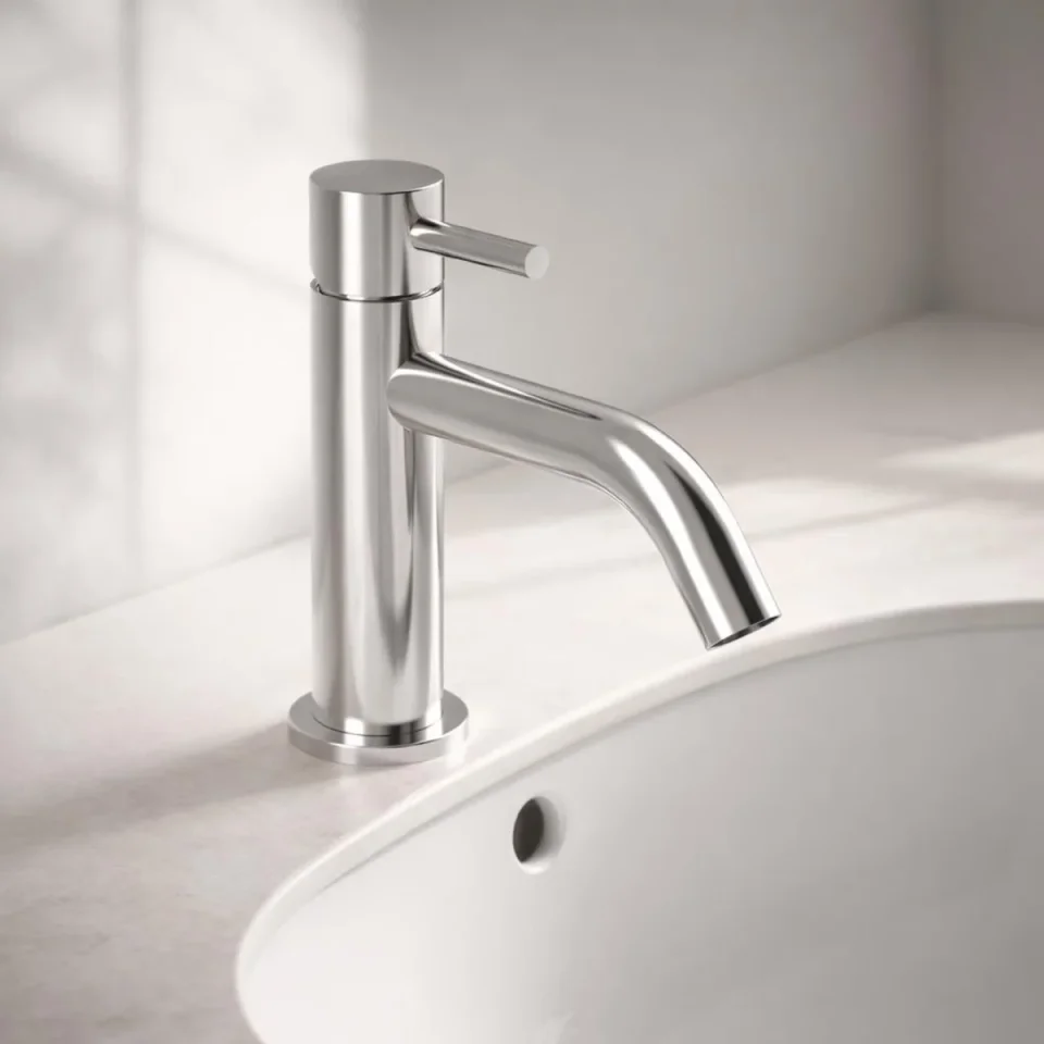 AVA Trend Monobloc Basin Mixer Tap Polished Stainless Steel - Image 1