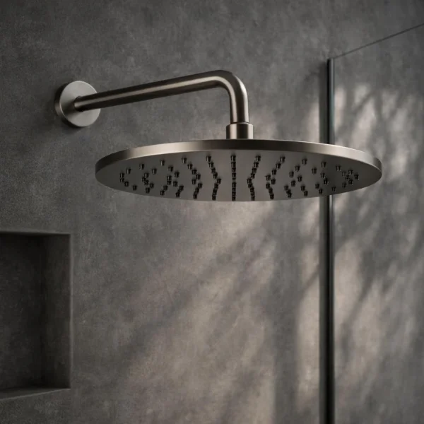Just Taps Vos Overhead Shower 250mm Brushed Black