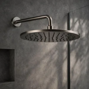 Just Taps Vos Overhead Shower 250mm Brushed Black