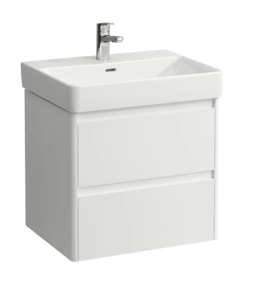 Laufen Base 2.0 Vanity Unit 570 X 445 X 515mm 2 Drawer, For Washbasin 810963 - Matt White - Image 1