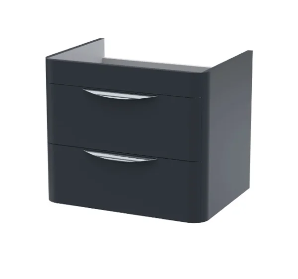 Nuie 600 Wall Hung 2-drawer Basin Unit Satin Soft Black