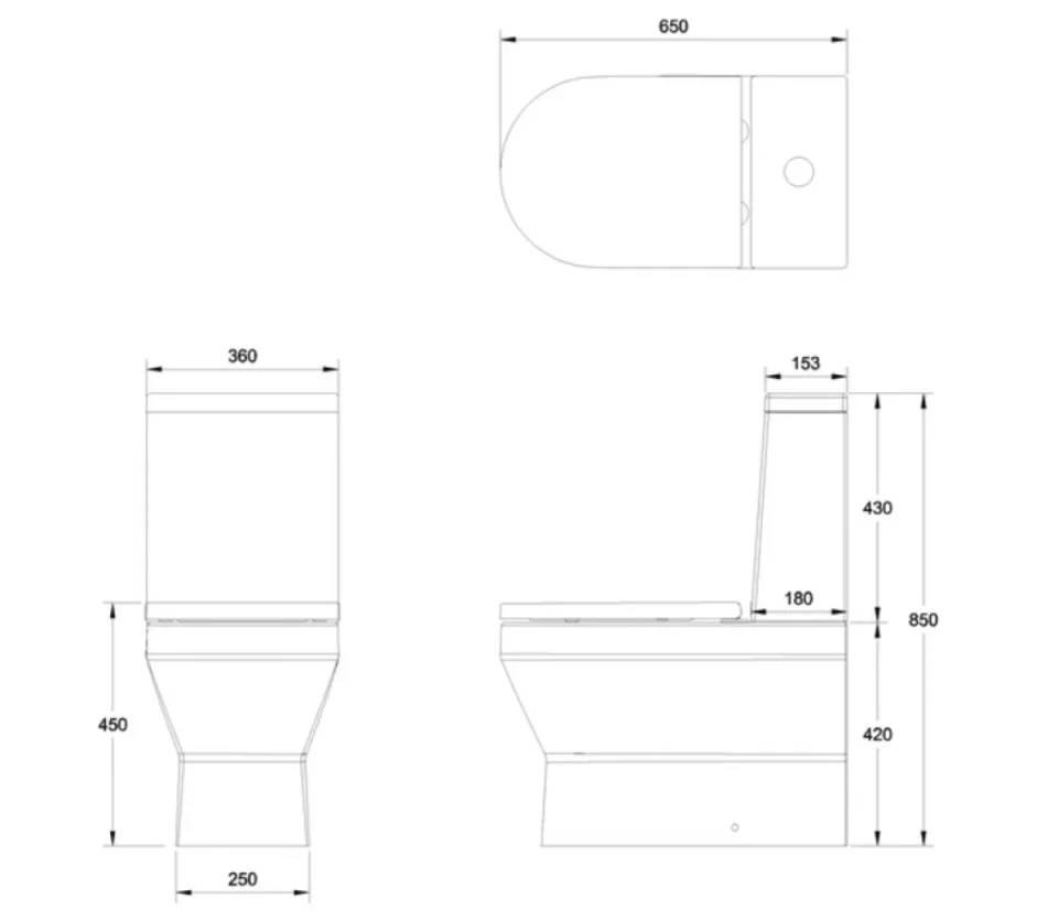 Britton Curve 2 Back To Wall Rimless C/c Wc Inc Soft Close Seat Gloss White detail view - Image 4