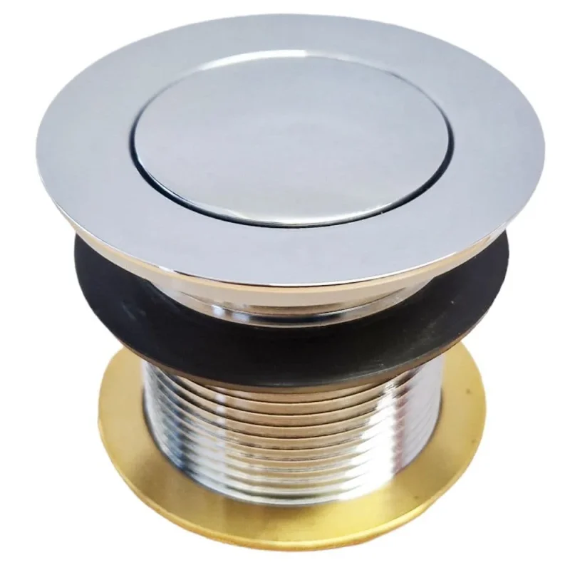 Crosswater Click-Clack Bath Waste un-slotted Chrome detail view - Image 3