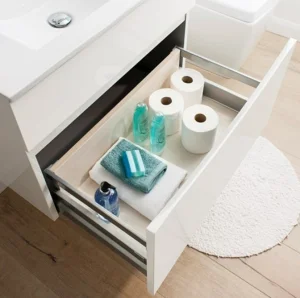 Crosswater Glide II 500mm 2 Drawer Wall Mounted Vanity Unit with Basin - White Gloss