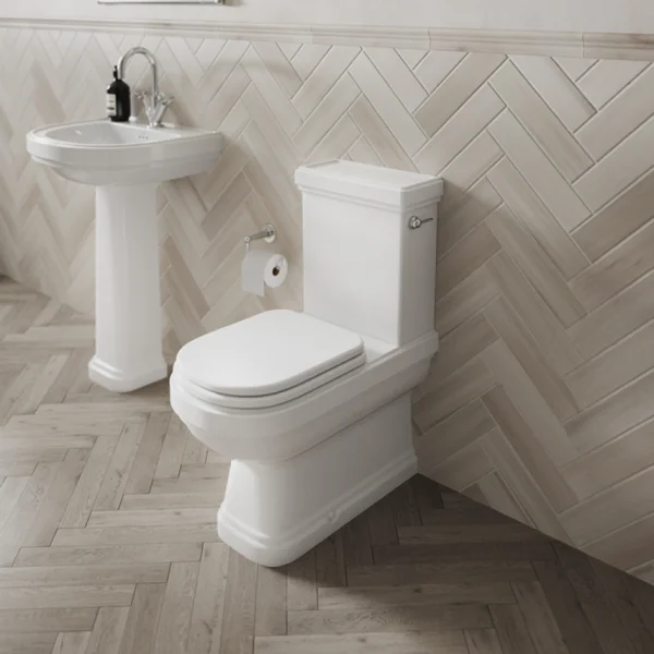 Burlington Riviera Fully Close to Wall Pan wtih Seat & Cistern - White