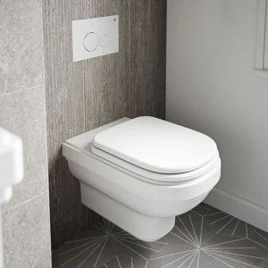 Burlington Riviera Wall Hung WC Pan with Seat & Cistern - White