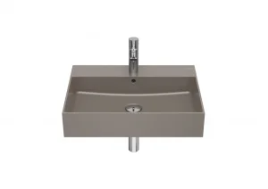 Roca Inspira 600mm FINECERAMIC® wall-hung or vanity vitreous china basin - coffee