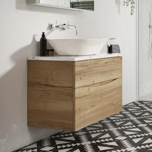 Crosswater Glide II 2 Drawer Basin Unit 700 Windsor Oak  - Basin Options