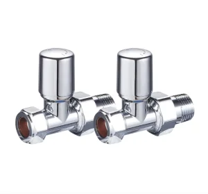 Ava Straight Radator Valve - Chrome