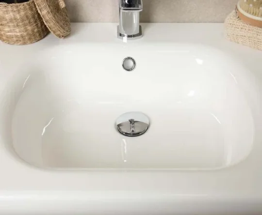 Cubico Link 640mm Resin Basin (designed To Fit Envy And Zen) Inc. Bottle Trap product image - Image 1