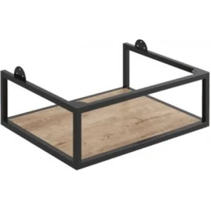 Scudo Black Frame With Dual Colour Shelf 60x48x20 Rustic Oak/grey Oak/matt White/ Matt Grey