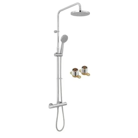 Vado Axces Sirkel Exposed Thermostatic Shower Column With Easy Fit Bracket Chrome product image - Image 1