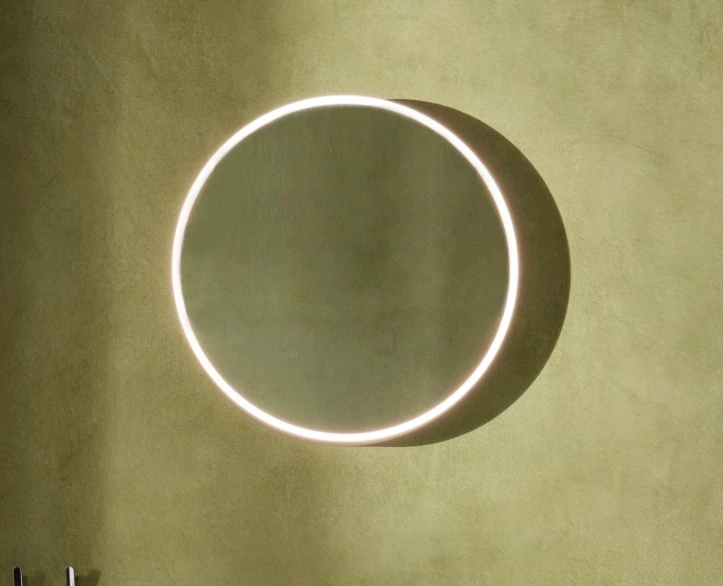 HIB Spirit 60cm Round Ghost LED Mirror with Charging Socket, USB & Demister